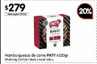 Disco Hamburguesas paty 320g oferta