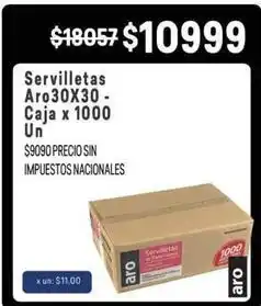 Makro Aro - servilletas 30x30 - caja x 1000 un oferta