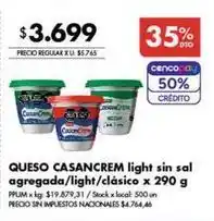 Disco Casancrem - light sin sal agregada/light/clásico oferta