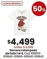 Coto Remera estampada del talle 1 al 4, cod. 619839-619840-619841-619842-619843 oferta