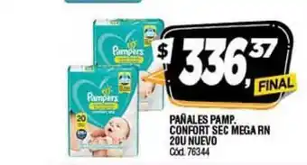 Supermercados Yaguar Pampers Confort Pañales Sec Mega RN 20U Nuevo oferta