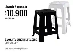 Super MAMI Garden life banqueta acero negra/blanco oferta