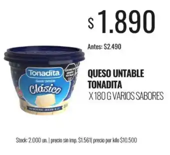 Super MAMI Tonadita queso untable clásico oferta