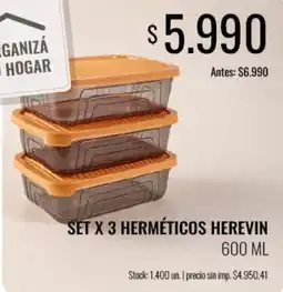 Super MAMI Herevin set x 3 herméticos oferta