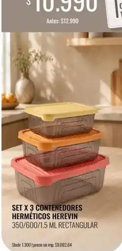 Super MAMI Herevin contenedores herméticos rectangular oferta