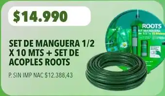 Set de manguera 1/2 x 10 mts + set de acoples