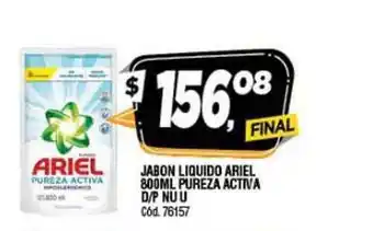 Supermercados Yaguar Ariel Jabon Liquido 800ml Pureza Activa D/P Nu U oferta