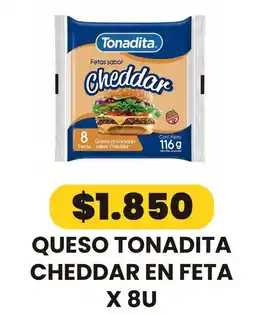Autoservicio Capo Tonadita queso procesado sabor cheddar en feta oferta