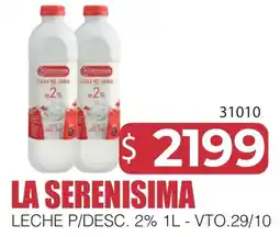 Masivos La serenisima leche p/desc. 2% oferta