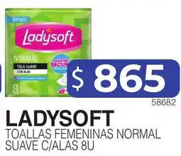 Masivos Ladysoft toallas femeninas normal suave c/ alas 8u oferta