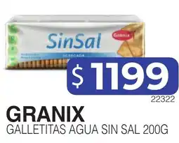 Masivos Granix galletitas agua sin sal oferta