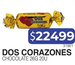 Masivos Dos corazones chocolate oferta