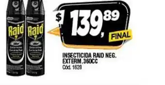 Supermercados Yaguar Raid Insecticida Neg, Exterm.360cc oferta