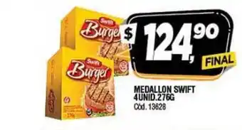 Supermercados Yaguar Swift Burger Medallon 4UNID. 276g oferta
