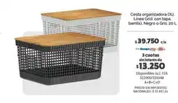 Cooperativa Obrera Negro - cesta organizadora ou. linea grid oferta