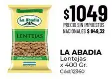 Diarco La abadia - lentejas x 400 gr. cód:12360 oferta