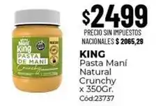 Diarco King - pasta de maní natural crunchy oferta