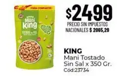 Diarco King - mani tostado sin sal x 350 gr. cód:23734 oferta