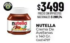 Diarco Nutella - crema de avellanas x 140 gr. cód:14797 oferta