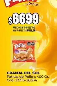 Diarco Granja del sol - patitas de pollo x 400 gr. cód: 23316-28364 oferta