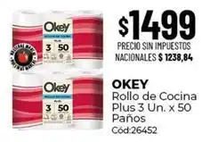 Diarco Okey - rollo de cocina plus 3 un. x 50 paños cód:26452 oferta
