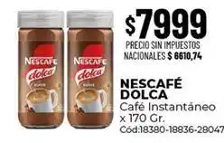 Diarco Nescafé - nescafé dolca café instantáneo x 170 gr. cód:18380-18836-28047 oferta