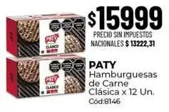 Diarco Paty - hamburguesas de carne clásica x 12 un. cód:8146 oferta