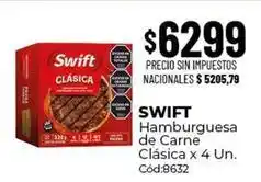 Diarco Swift - hamburguesa de carne clásica x 4 un. cód:8632 oferta
