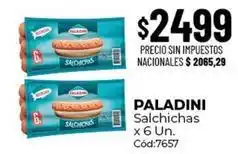 Diarco Paladini - salchichas x 6 un. cód:7657 oferta