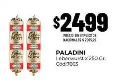 Diarco Paladini - leberwurst x 250 gr. cód:7663 oferta