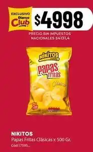Diarco Nikitos - papas fritas clásicas x 500 gr. cód:17593 oferta