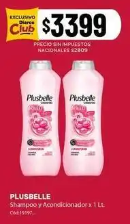 Diarco Plusbelle - shampoo y acondicionador oferta