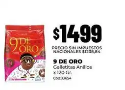 Diarco 9 de oro - galletitas anillos oferta