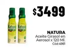 Diarco Natura - aceite girasol en aerosol x 120 ml. cód:4981 oferta