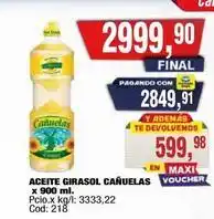 Cañuelas - aceite girasol