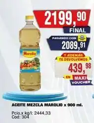 Maxiconsumo Marolio - aceite mezcla marolio x 900 ml oferta