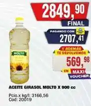 Maxiconsumo Molto - aceite girasol molto x 900 cc cod: 20019 oferta