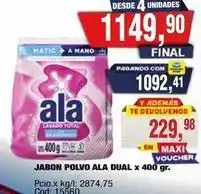 Maxiconsumo Ala - jabon polvo ala dual x 400 gr oferta
