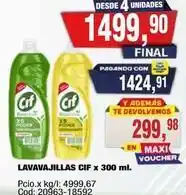 Maxiconsumo Cif - lavavajillas cif x 300 ml oferta