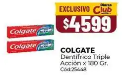 Diarco Colgate - dentífrico triple acción x 180 gr. cód:25448 oferta