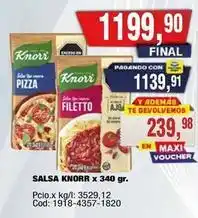 Maxiconsumo Knorr - salsa pizza filetto oferta