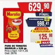 Maxiconsumo Marolio - pure de tomates oferta