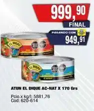 Maxiconsumo El dique - atun el dique ac-nat x 170 grs oferta