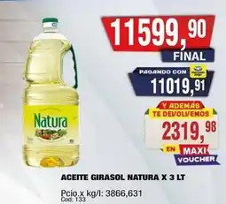 Maxiconsumo Natura - aceite girasol x 3 lt oferta