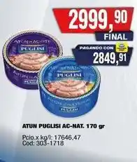 Maxiconsumo Puglisi - atun puglisi ac-nat. 170 gr oferta