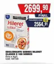 Maxiconsumo Hileret - edulcorante sobres clasico x 100 sobres oferta