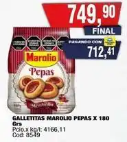Maxiconsumo Marolio - galletitas pepas x 180 grs oferta
