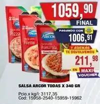 Maxiconsumo Arcor - salsa arcor todas x 340 gr oferta
