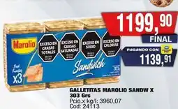 Maxiconsumo Marolio - galletitas sandw x 303 grs oferta