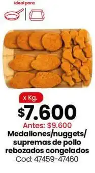 Coto Ideal - medallones/nuggets/supremas de pollo rebozados congelados cod: 47459-47460 oferta
